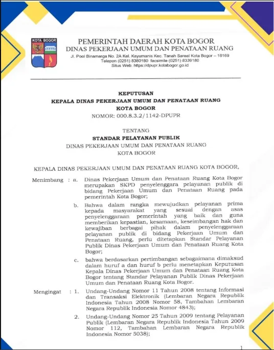 Standar Pelayanan